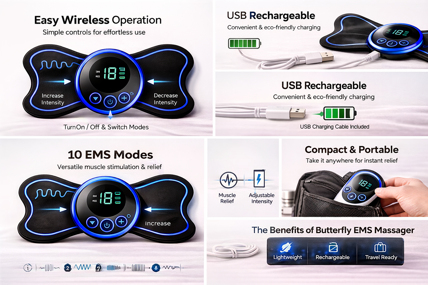 Butterfly Shape Personal Body Massager – Relaxation & Wellness Device