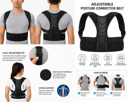 Adjustable Posture Corrector – Improve Your Spine Alignment”